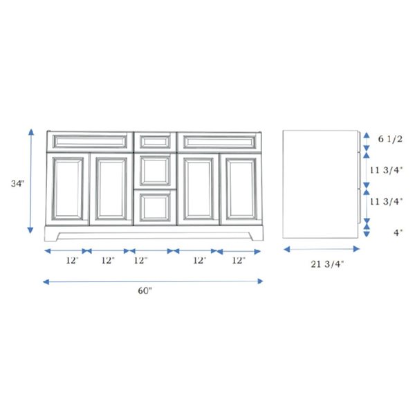 LUKX CB Vanity 60-in Beige 2-Sink Bathroom Vanity with Quartz Top