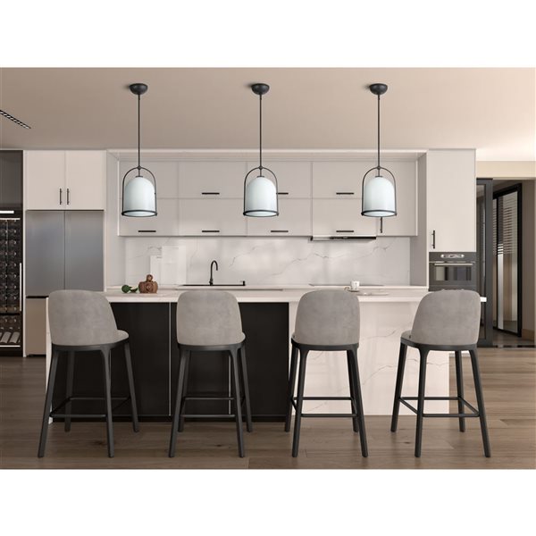 Artcraft Lighting Dahlia 1-Light 11.5-in Pendant w/ White Glass Shade - Black