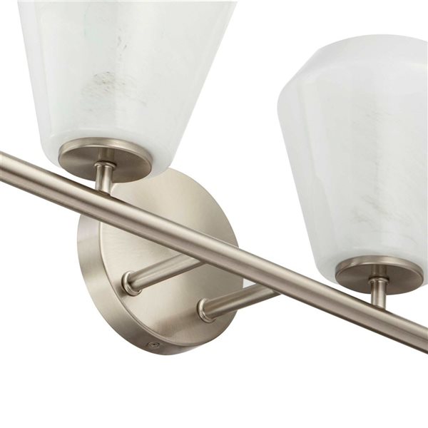 Artcraft Lighting Brooke 4-Light Bathroom Vanity w/ Wispy White Glass Shade - Brushed Nickel