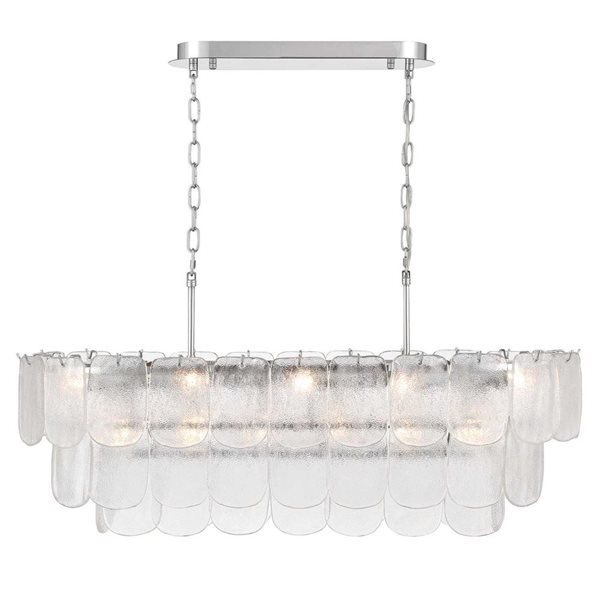 Artcraft Lighting Bianca 12-Light Island Light w/ Piastra Type Glass - Polished Nickel