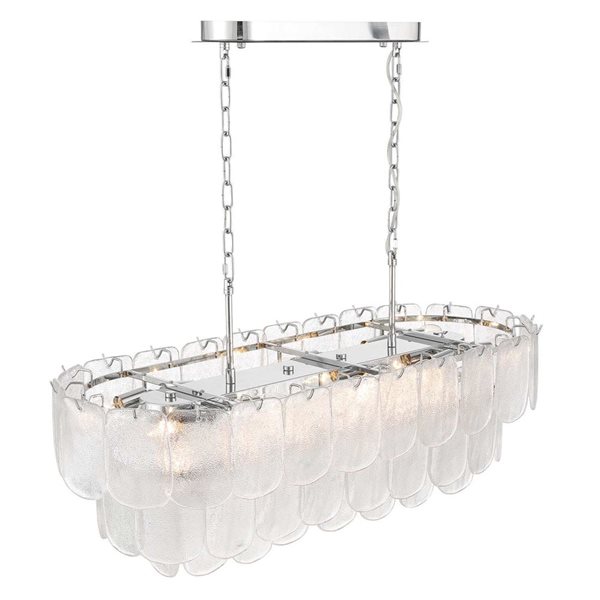 Artcraft Lighting Bianca 12-Light Island Light w/ Piastra Type Glass - Polished Nickel