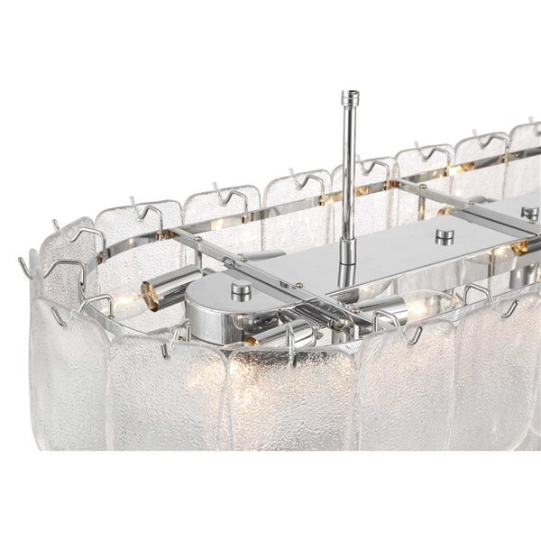 Artcraft Lighting Bianca 12-Light Island Light w/ Piastra Type Glass - Polished Nickel