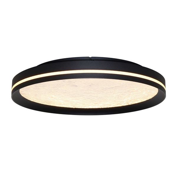 Artcraft Lighting Luna Integrated LED 12-in Flush Mount Ceiling Light - Black