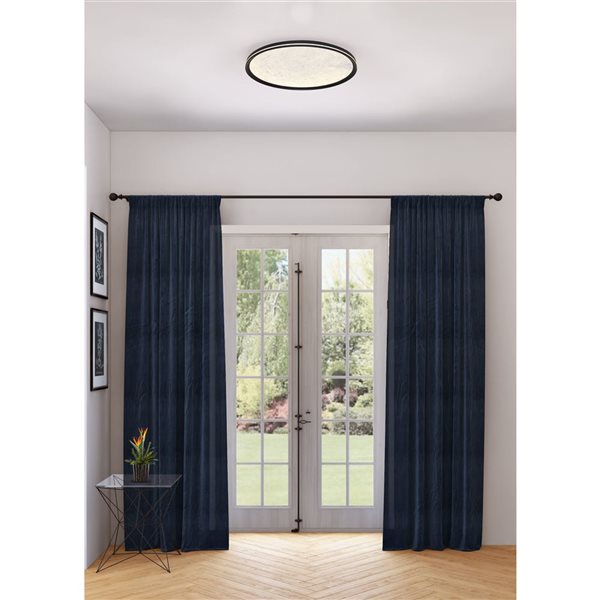 Artcraft Lighting Luna Integrated LED 12-in Flush Mount Ceiling Light - Black