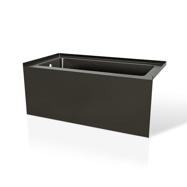 Valley Bath & Kitchen Alba 60 x 30-in Matte Black Shila Stone Alcove Skirted Bathtub - Left-Hand Drain