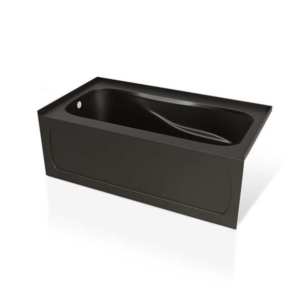 Valley Bath & Kitchen Lia 60 x 30-in Matte Black Shila Stone Alcove Skirted Bathtub - Right-Hand Drain