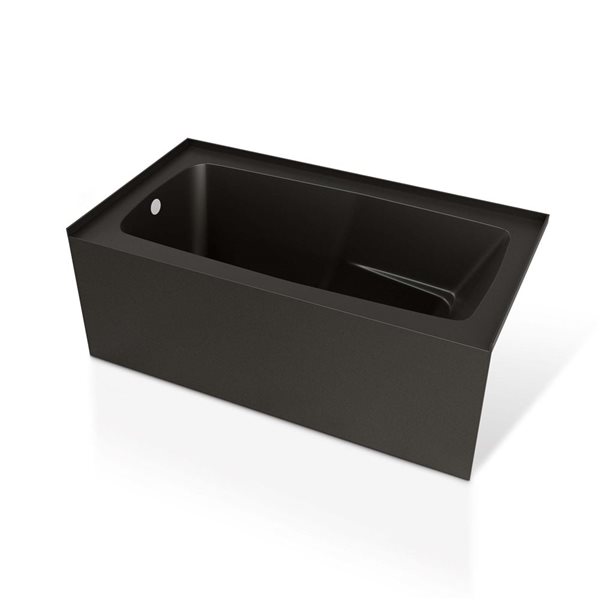 Valley Bath & Kitchen Sera 60 x 30-in Matte Black Shila Stone Alcove Skirted Bathtub - Right-Hand Drain