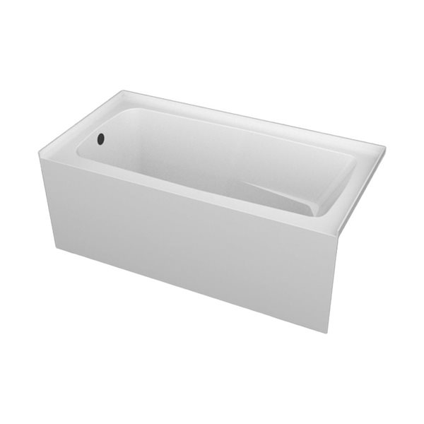 Valley Bath & Kitchen Sera 60 x 32-in White Shila Stone Alcove Skirted Bathtub - Right-Hand Drain