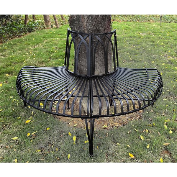 Hi-Line Gift LTD Black Semi-Circle Tree Wrap  Garden Bench