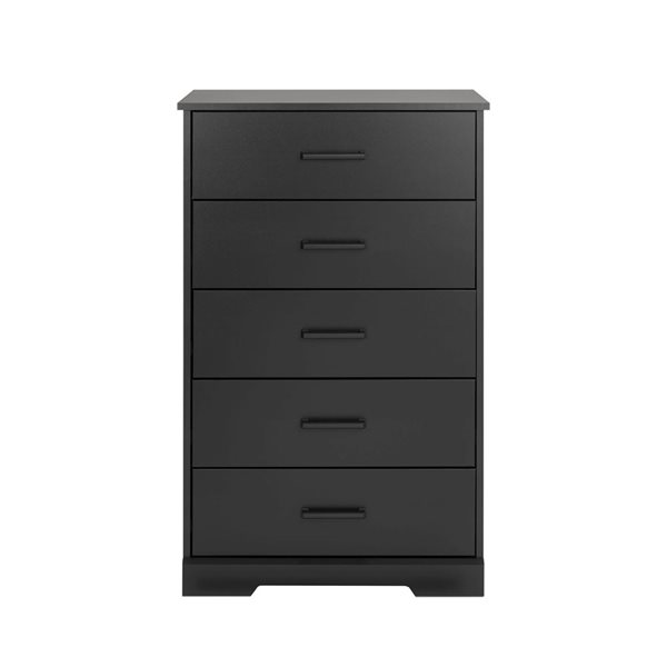 Prepac Rustic Ridge 27.5 W x 43.5-in H Black 5-Drawer Rustic Dresser w/ Black Metal Handles