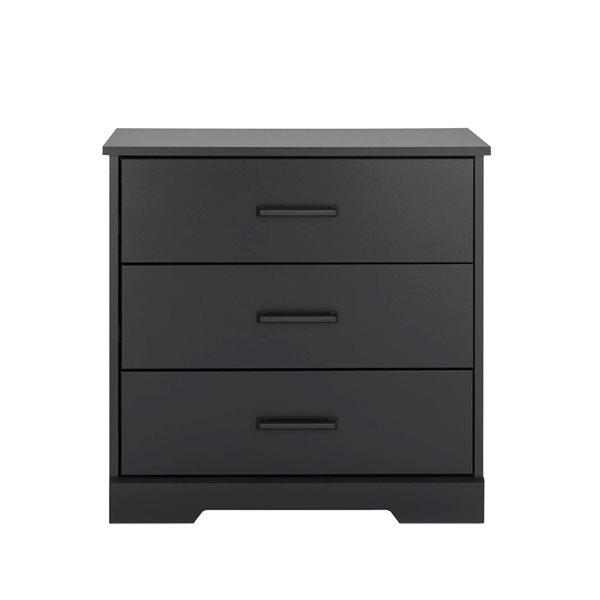 Prepac Rustic Ridge 16.25 D x 27.5 W x 26.75-in H Black Laminated Wood 3-Drawer Modern Nightstand