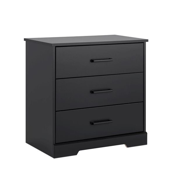 Prepac Rustic Ridge 16.25 D x 27.5 W x 26.75-in H Black Laminated Wood 3-Drawer Modern Nightstand