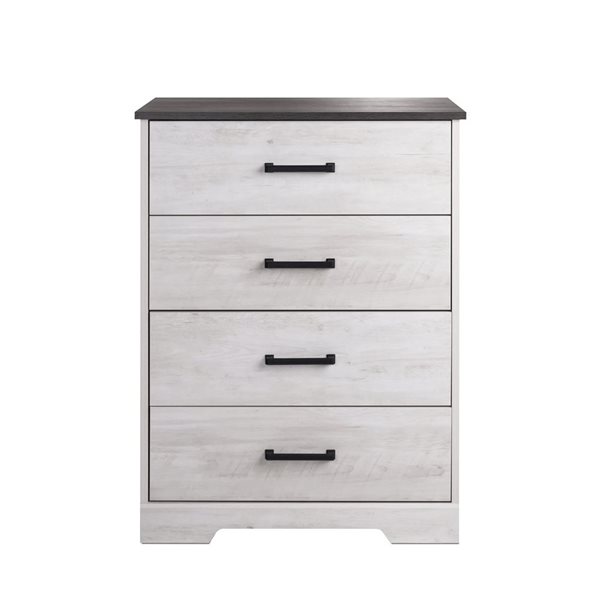 Prepac Rustic Ridge 27.5 W x 35.5 in H Washed White 4-Drawer Rustic ...