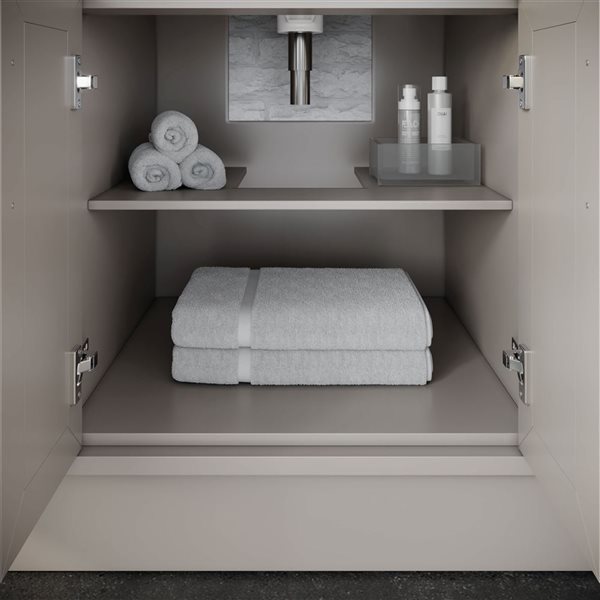 Spa Bathe Brook 48-in Single Bathroom Vanity w/ Drawer Organizer - Warm Grey