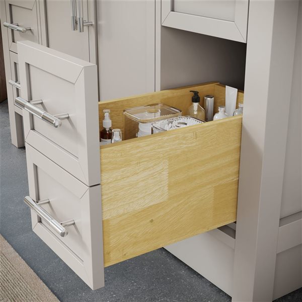 Spa Bathe Brook 48-in Single Bathroom Vanity w/ Drawer Organizer - Warm Grey