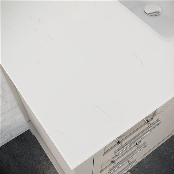 Spa Bathe Brook 48-in Single Bathroom Vanity w/ Drawer Organizer - Warm Grey