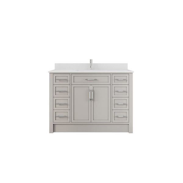 Spa Bathe Brook 48-in Single Bathroom Vanity w/ Drawer Organizer - Warm Grey