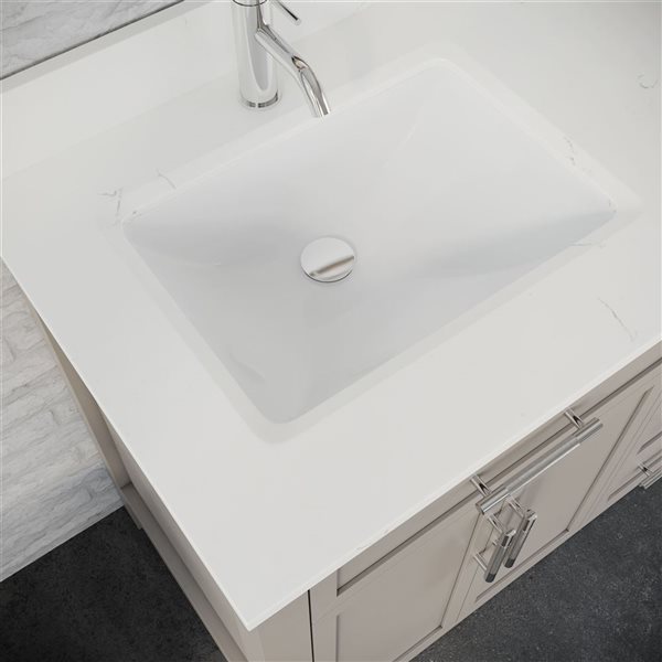 Spa Bathe Brook 60-in Double Bathroom Vanity w/ Drawer Organizer - Warm Grey