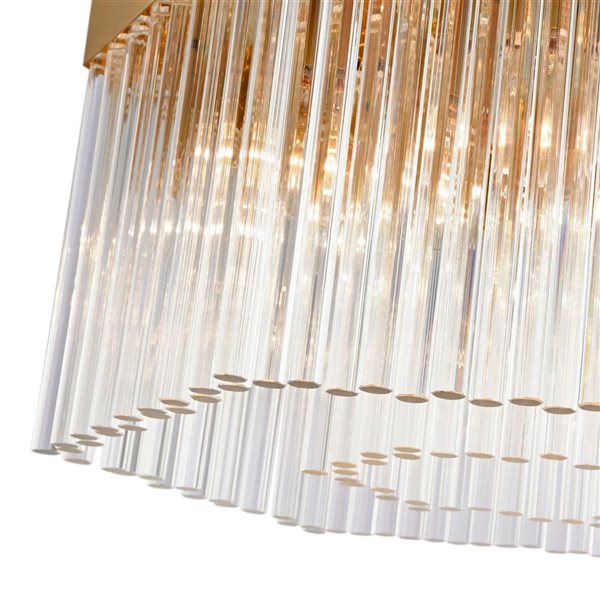 Artcraft Lighting Emma 7-Light Chandelier w/ Clear Glass Rods Shade - Brushed Brass