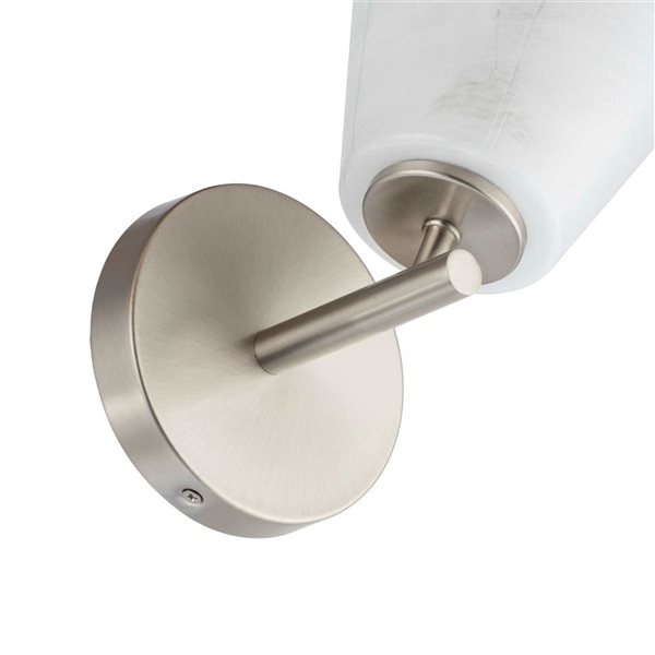 Artcraft Lighting Brooke 1-Light Wall Sconce w/ Wispy White Glass Shade - Brushed Nickel