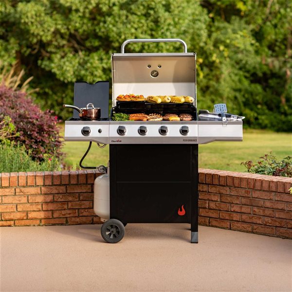 Charbroil Performance Series 4-Burner Propane Gas Barbecue w/ Side Burner - Silver