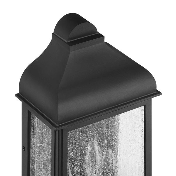 Artcraft Lighting Madrid 3-Light 19-in Outdoor Wall Sconce w/ Clear Glass Shade - Black
