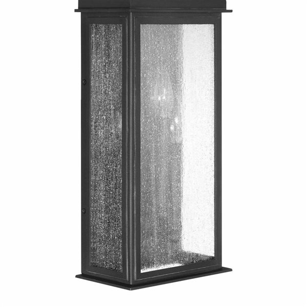 Artcraft Lighting Madrid 3-Light 19-in Outdoor Wall Sconce w/ Clear Glass Shade - Black