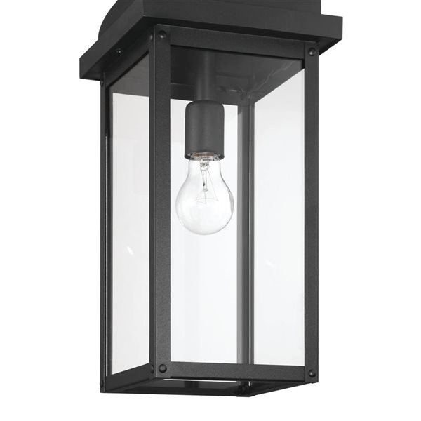 Artcraft Lighting Madrid 1-Light Outdoor Pendant w/ Clear Glass Shade - Black