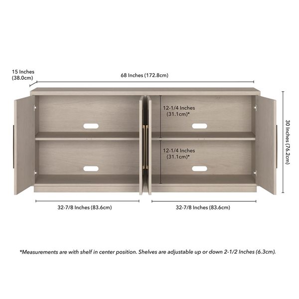 Hailey Home Tillman 68-in Alder White Buffet Table