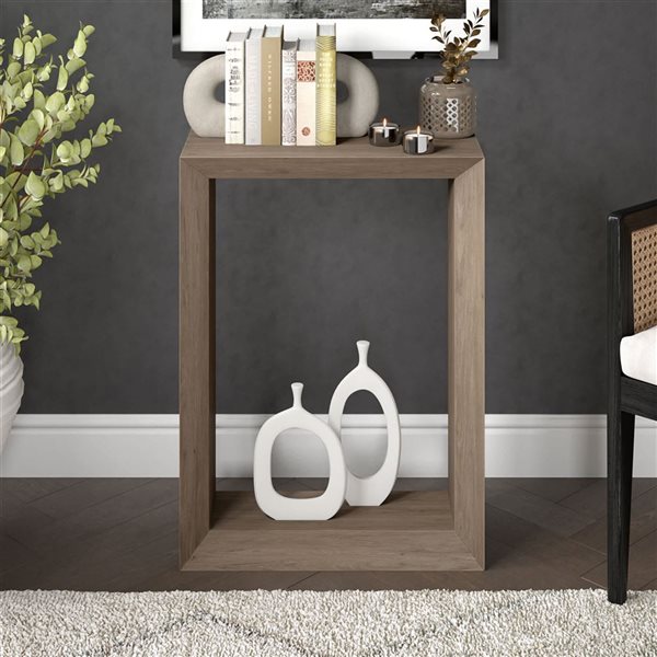 Hailey Home Osmond 22-in Antiqued Gray Oak Wide Console Table