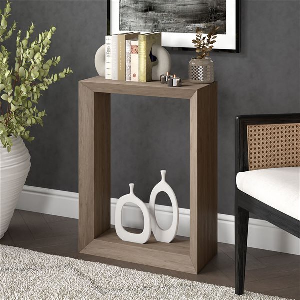 Hailey Home Osmond 22-in Antiqued Gray Oak Wide Console Table