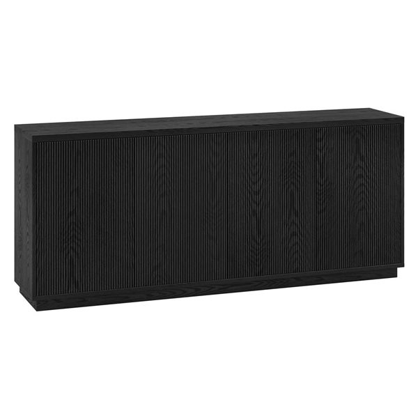 Hailey Home Alston 68-in Black Grain Wide Fluted Buffet Table