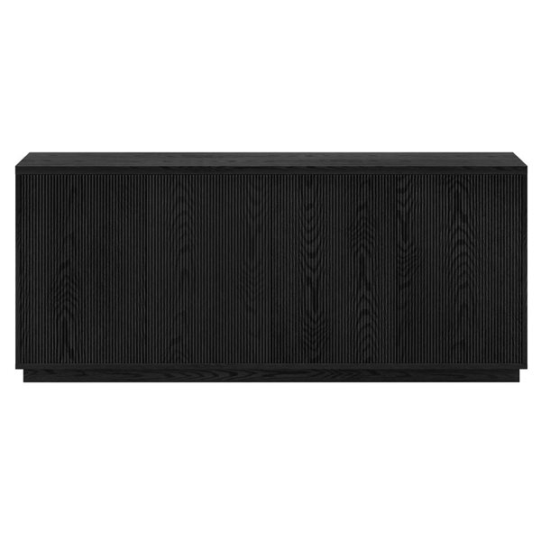 Hailey Home Alston 68-in Black Grain Wide Fluted Buffet Table