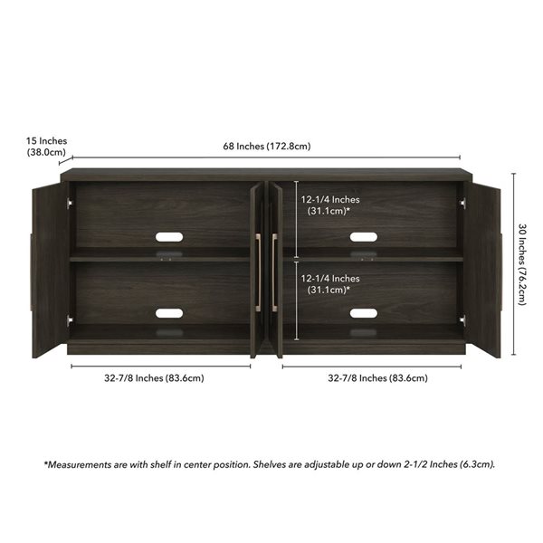 Hailey Home Tillman 68-in Alder Brown Buffet Table