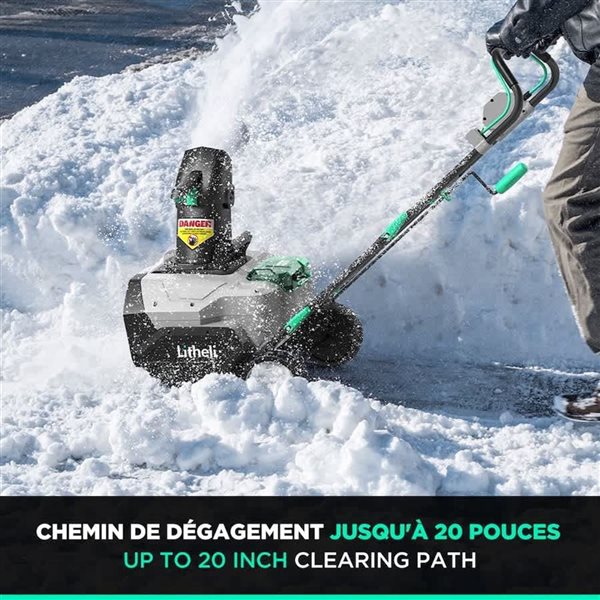 Litheli E1 SERIES 20" SNOW BLOWER 2x20V 4.0Ah BATTERY ＆Charger