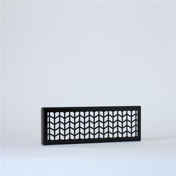 Boreart PREMIUM 4 x 10-in Black Chevron Pattern Steel Floor Register