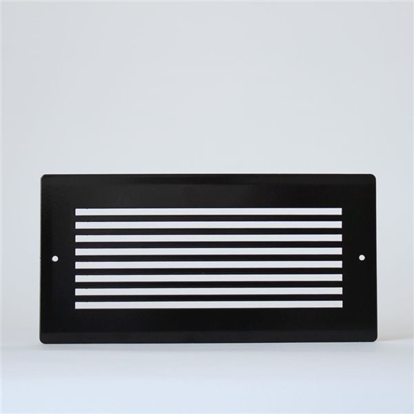 Boreart 4 x 10-in Black Steel Linear-Pattern Wall Vent Grille
