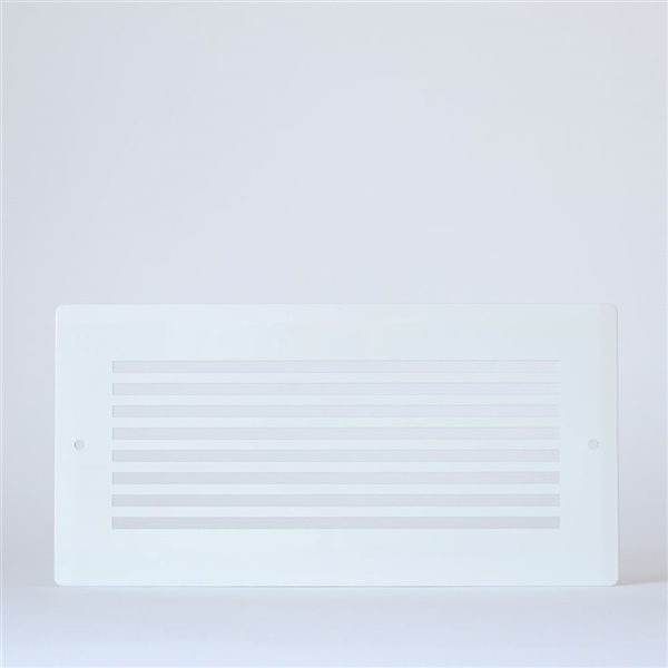 Boreart 4 x 10-in White Steel Linear-Pattern Wall Vent Grille