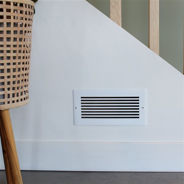 Boreart 4 x 10-in White Steel Linear-Pattern Wall Vent Grille