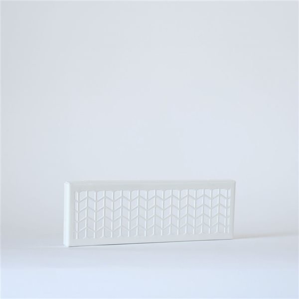 Boreart PREMIUM 4 x 10-in White Chevron Pattern Steel Floor Resgister