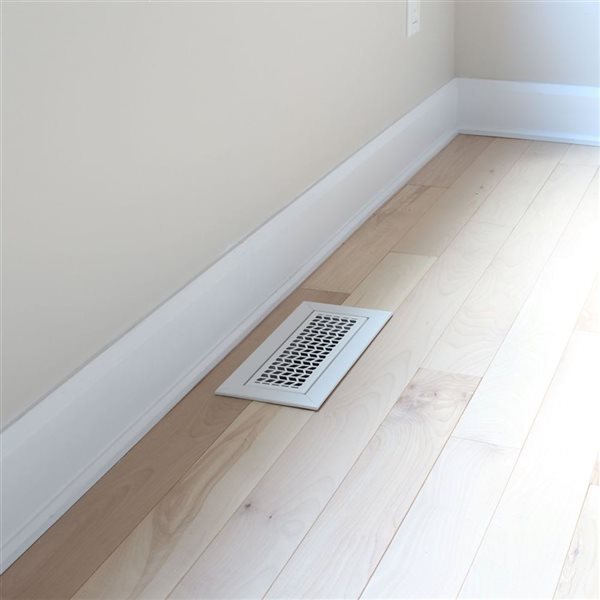 Boreart PREMIUM 4 x 10-in White Chevron Pattern Steel Floor Resgister