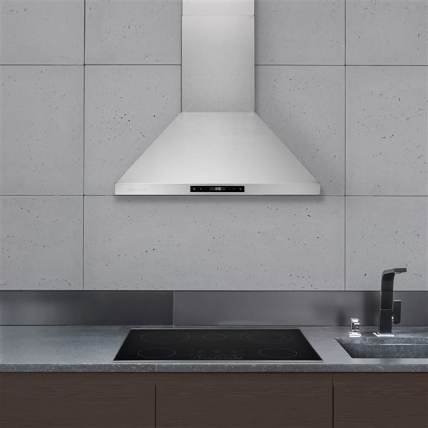 Hauslane Chef 30-in Convertible Wall-Mounted Range Hood w/ Touch Control Panel - Matte Black