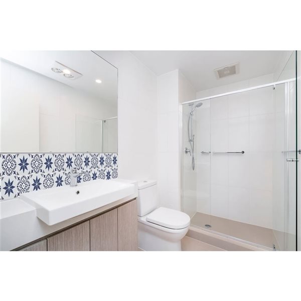 DC Fix Self Adhesive Wall Tiles - Blue Fleurs de Lys - 6/Pk