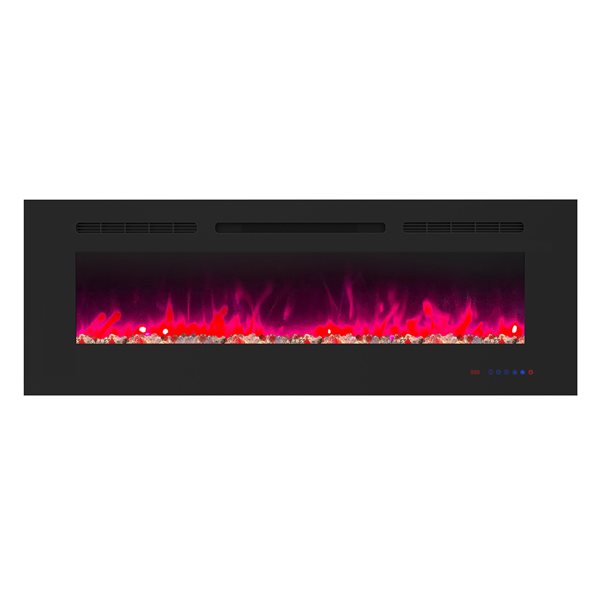 Parrot Uncle 50-in W 1500W Black Wall Mount Modern Electric Fireplace with Remote Control