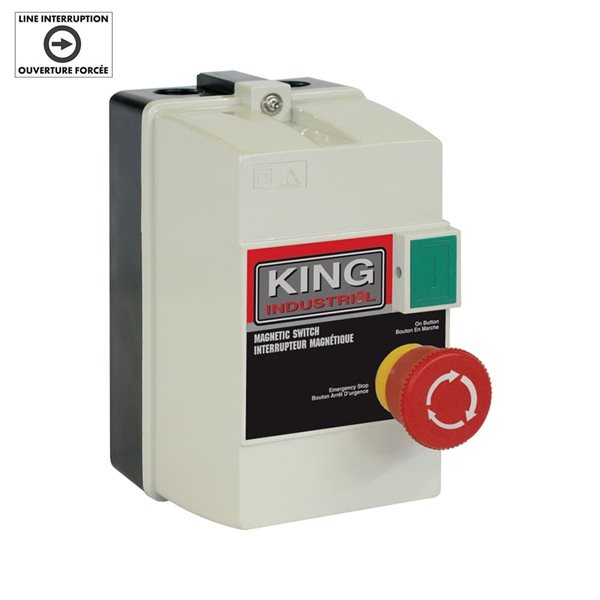 King Industrial 220 V Magnetic Switch 14-17 A w/ Padlock and Keys