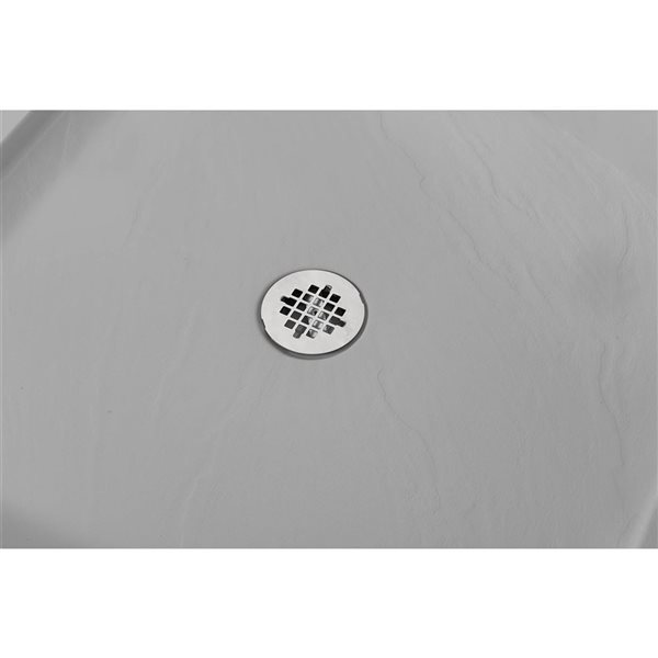 Streamline 48 x 36-in Alcove Acrylic Shower Base w/ Included Centre Drain - Matte White