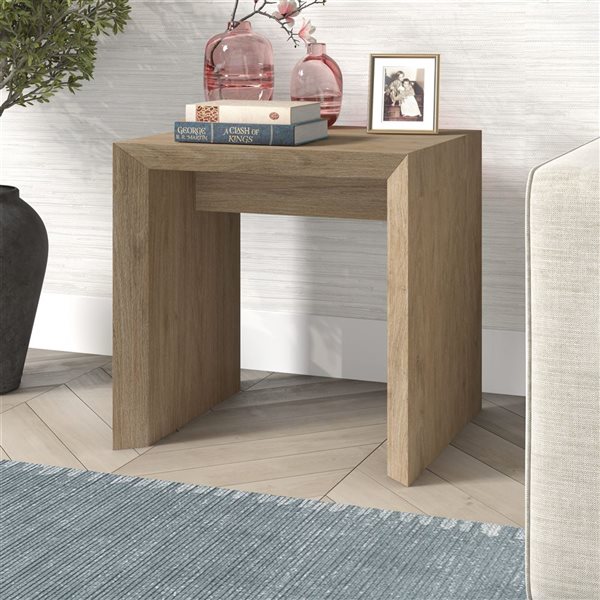 Hailey Home Oswin 22-in Antiqued Gray Oak Side Table