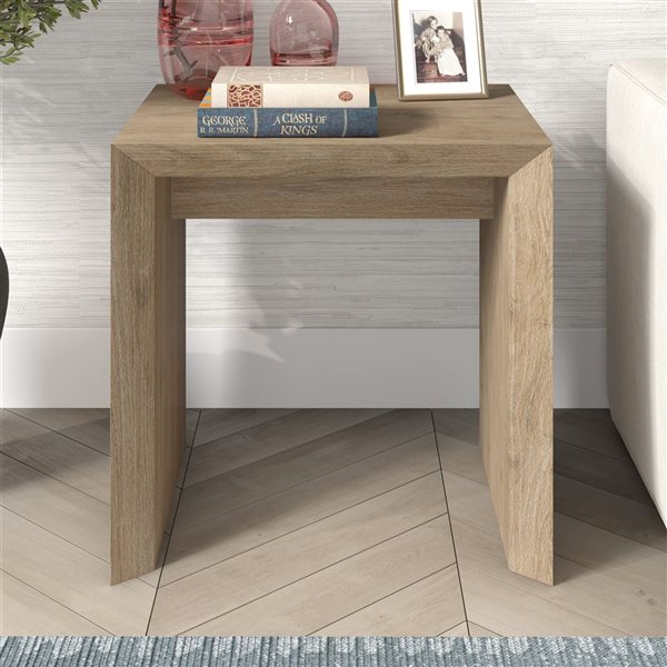 Hailey Home Oswin 22-in Antiqued Gray Oak Side Table