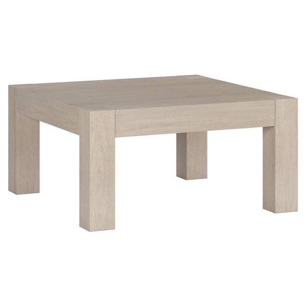 Hailey Home Langston 34-in Alder White Square Coffee Table