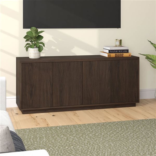 Hailey Home Hanson Alder Brown Fluted TV Stand for TV's up to 65-in